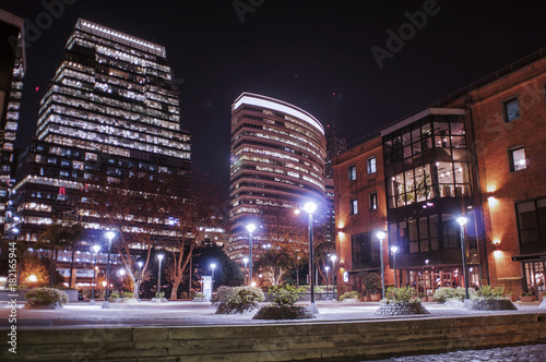 buildings in city at night