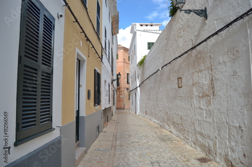 Narrow street in Ciutadella de Menorca  Spain