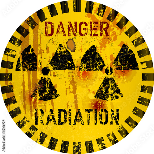 Rotten radiation warning sign, vector illustration