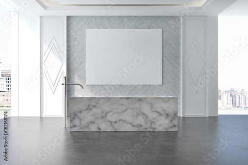 Gray bathroom marble tub