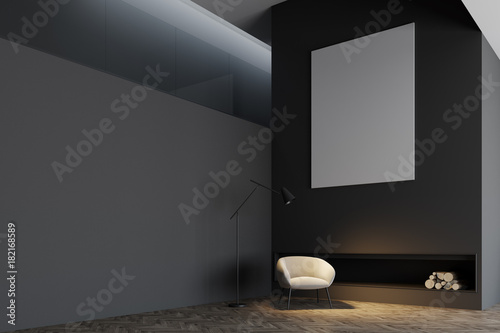 Minimalistic living room interior  poster side