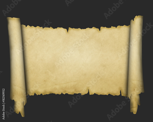 Medieval scroll of parchment.