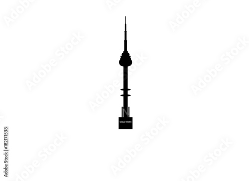 N Tower silhouette in Seoul SOUTH KOREA