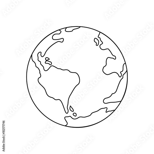 Symbol of earth thin line icon