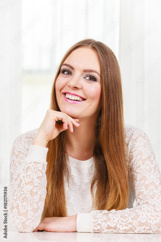 Portrait of happy, positive attractive woman Portrait of happy, positive attractive woman