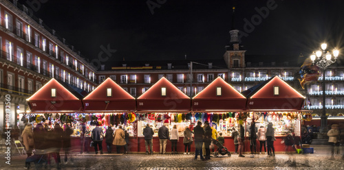 Christmas lights in the Plaza Mayor of the city of Madrid in the year 2017