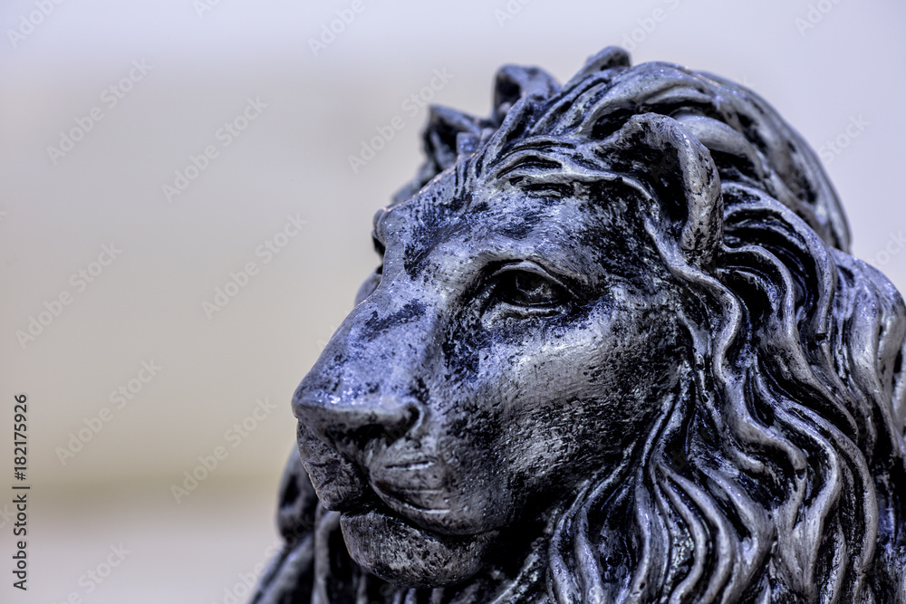 sculpture of a metal lion