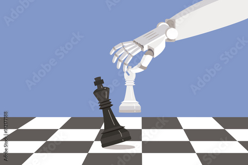 Robot Playing chess and Checkmate