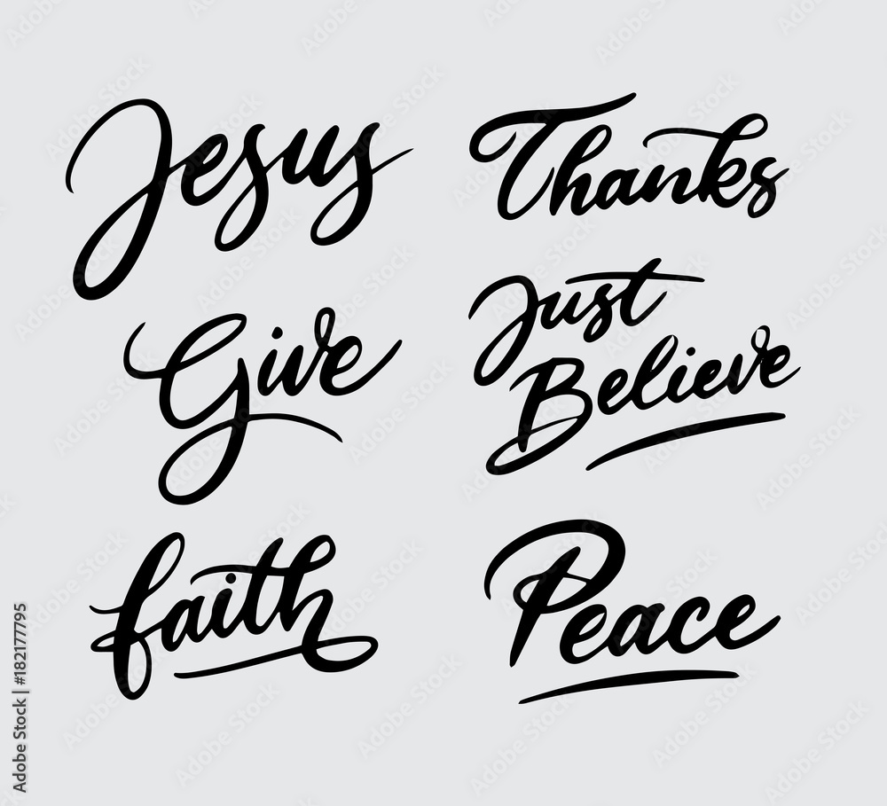 Jesus give faith and peace handwriting typography Good use for logotype, symbol, cover label, product, brand, poster title or any graphic design you want. Easy to use or change color
Jesus give faith and peace handwriting typography Good use for logotype, symbol, cover label, product, brand, poster title or any graphic design you want. Easy to use or change color