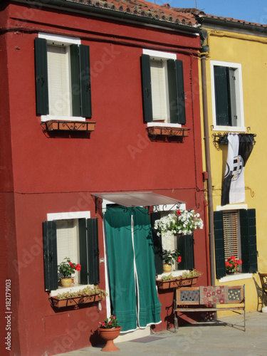 Habitation sur l'île de Burano à Venise