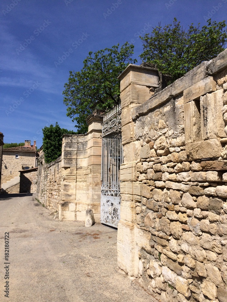stone wall and gate
