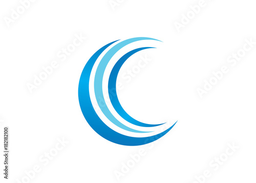 letter C wave dynamic logo