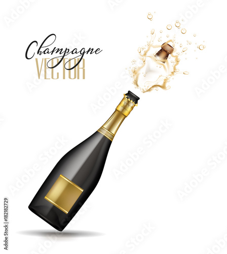 vector realistic champagne explosion