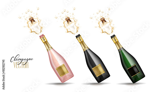 vector realistic champagne explosion