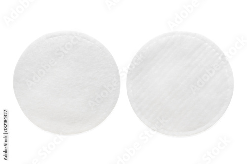 Two sides of cosmetic pad isolated on white with clipping path