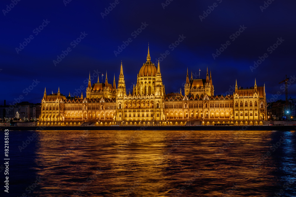 Budapest parliament during blue hour