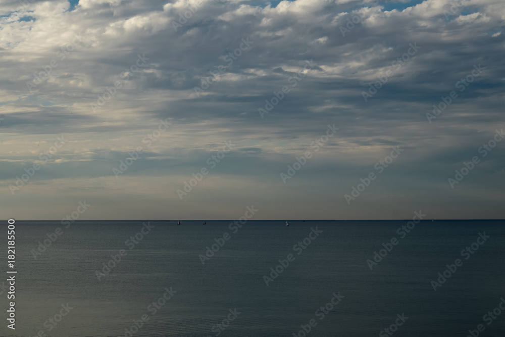 Calm Autumn Sea and Sky