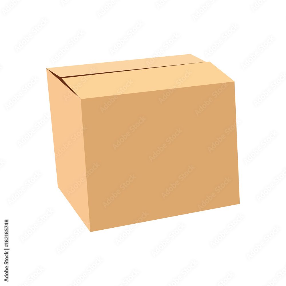 Sealed cardboard box isolated on white vector Sealed cardboard box isolated on white vector