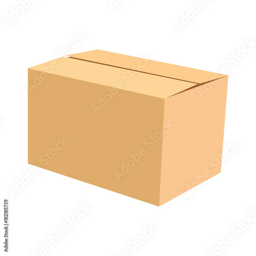 Cardboard box isolated on white vector illustration