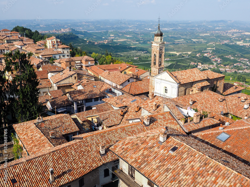 La Morra town, view from bell tower