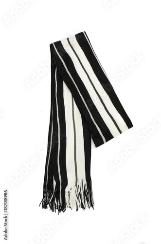 men's striped scarf isolated on white