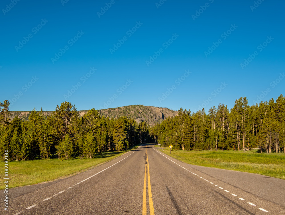 Fototapeta premium Highway in Yellowstone National Park