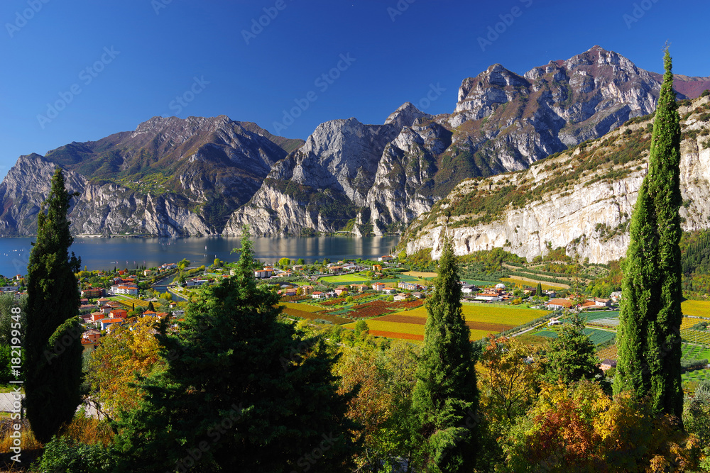 Obraz premium Panorama of the Lake Garda - Riva del Garda, Italy, Europe