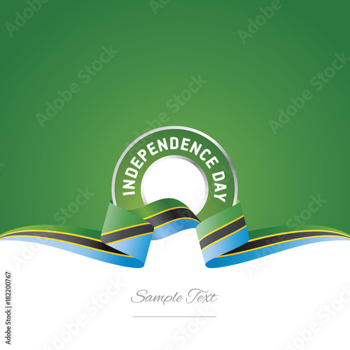 Tanzania Independence Day ribbon logo icon