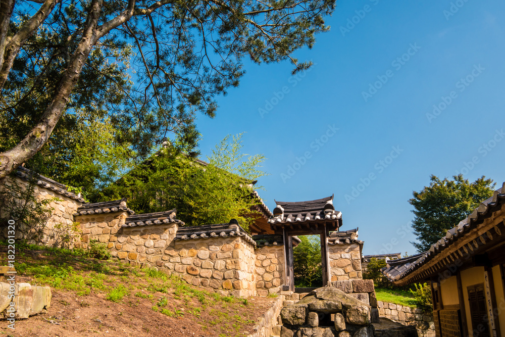 yesan-gun, Chungcheongnam-do, South Korea - August 31, 2017 : This is the birthplace of Kim Jeong-hui, a famous scholar of the Joseon Dynasty. yesan-gun, Chungcheongnam-do, South Korea - August 31, 2017 : This is the birthplace of Kim Jeong-hui, a famous scholar of the Joseon Dynasty.