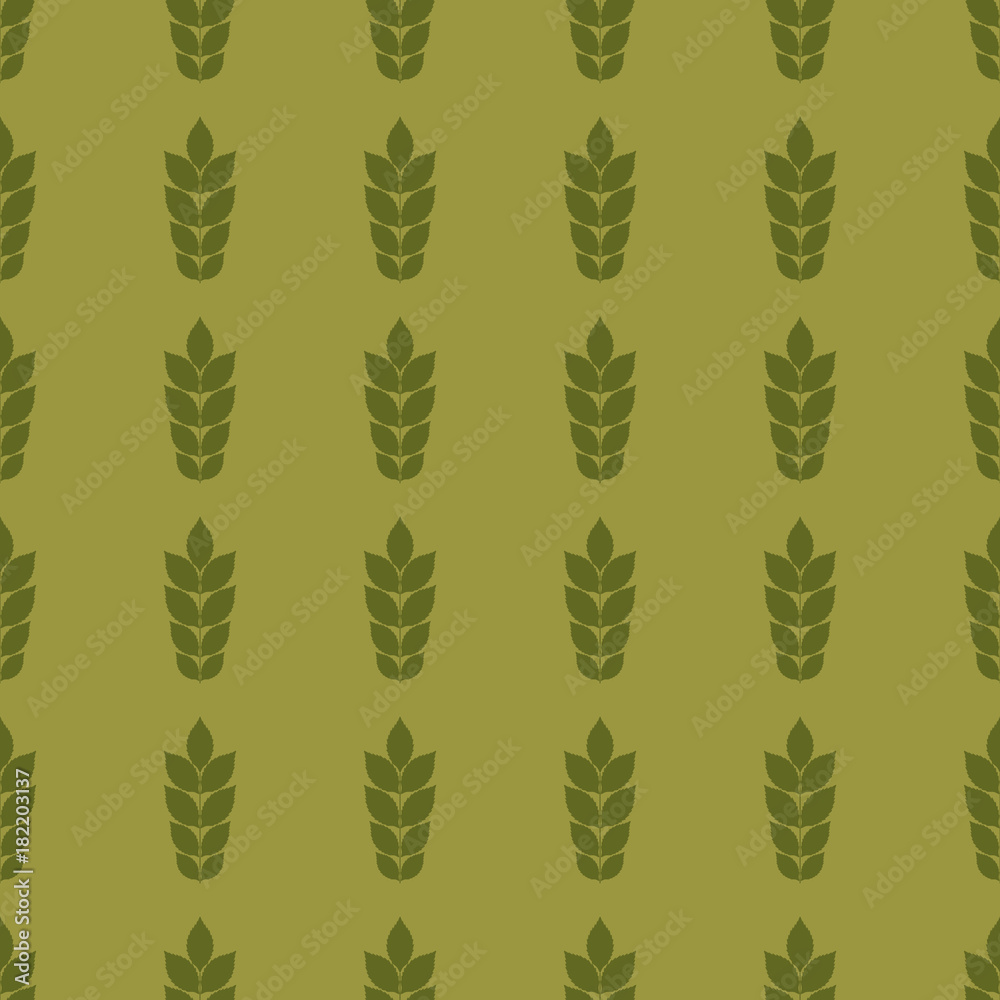 Fototapeta premium Leaves vector illustration on a seamless pattern background