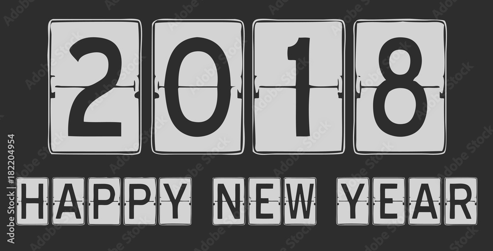 2018 - Happy New Year - obrazy, fototapety, plakaty 