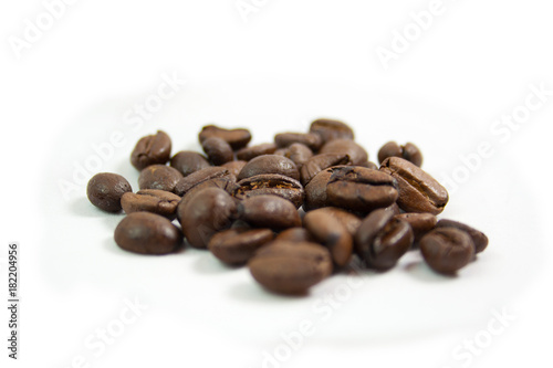 Kaffee Bohnen in Perspektive mit Bokeh