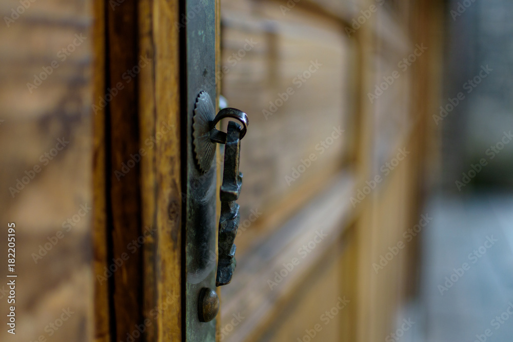 old Chinese style wooden door with metal locks old Chinese style wooden door with metal locks