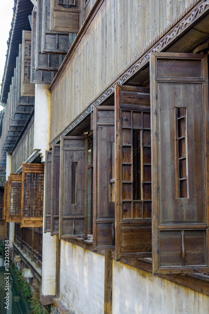 old Chinese wooden windows