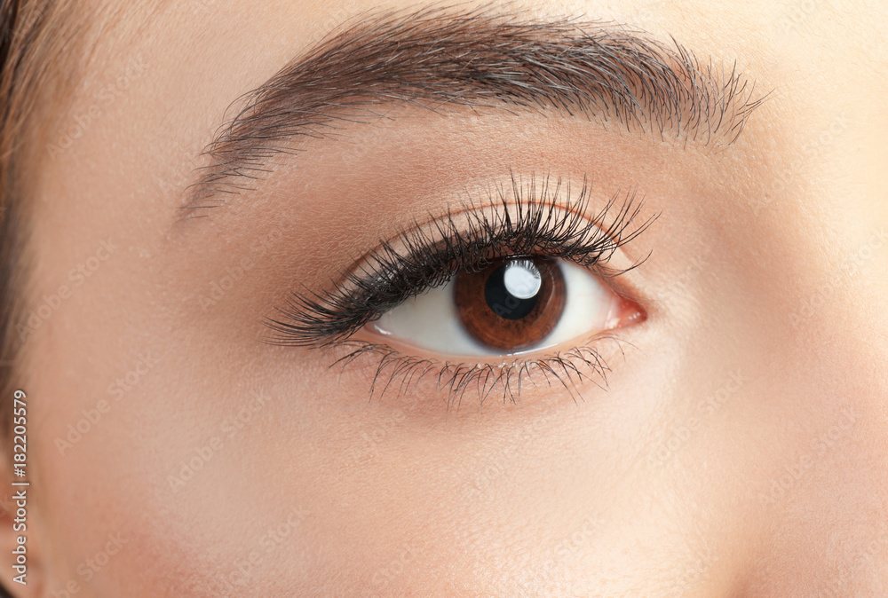 Beautiful young woman with eyelash extensions, closeup Beautiful young woman with eyelash extensions, closeup