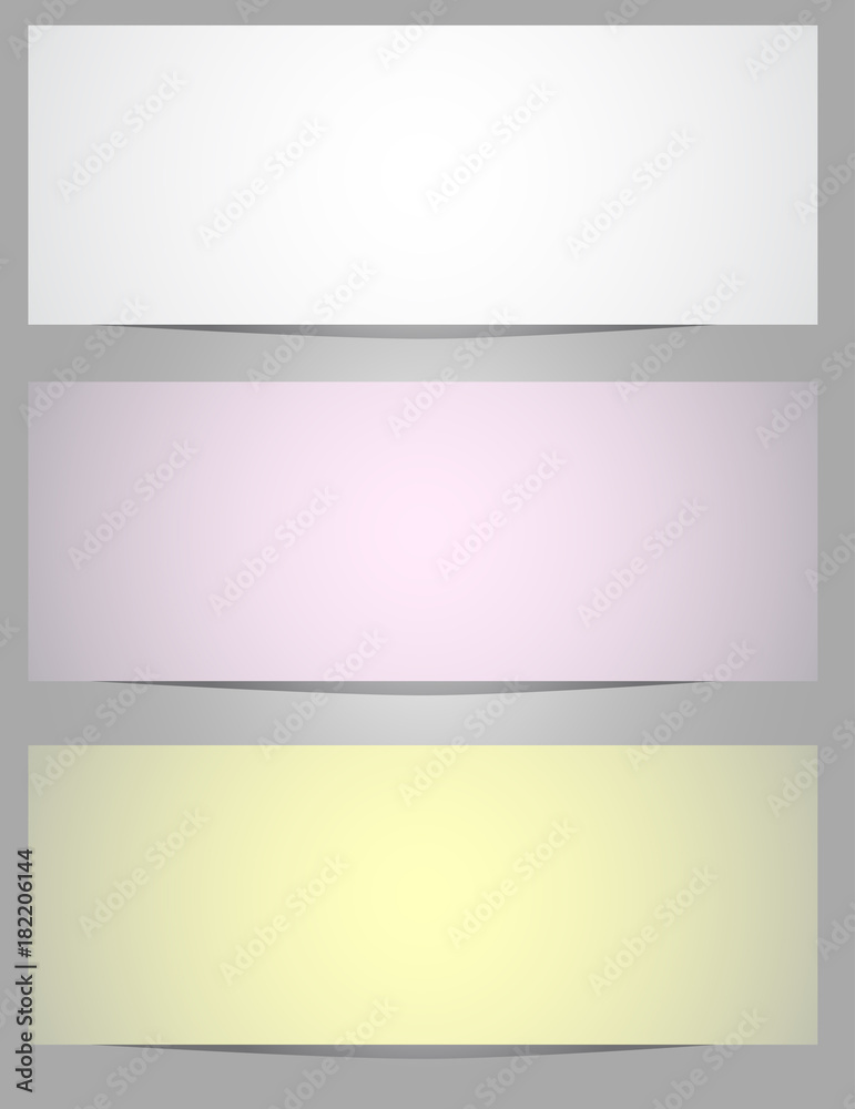 a set of clean, white banners
