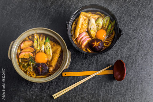 Miso stew noodles Japanese food