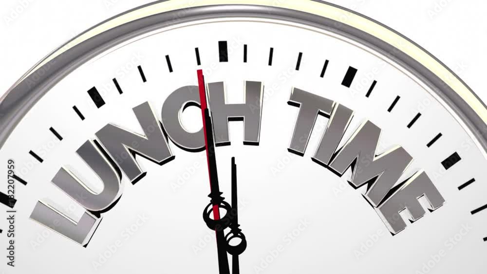 Lunch Time Clock Break Eating Meal 3d Animation