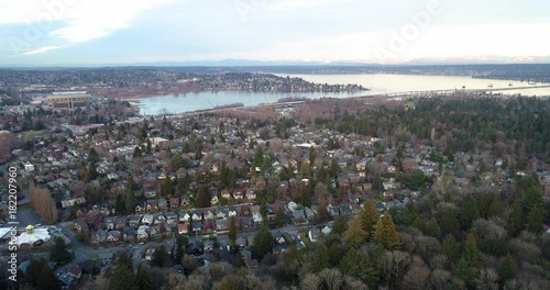 Montlake Neighborhood Seattle Lake Washington High Angle Landscape photo