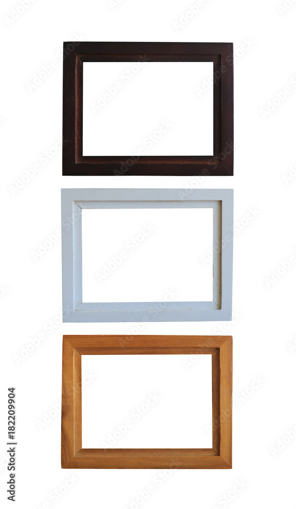 modern wooden frame isolated.