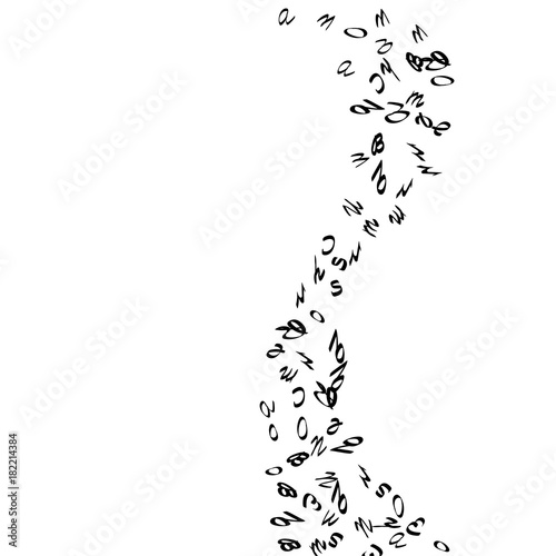Abstract background of black handwritten letters
