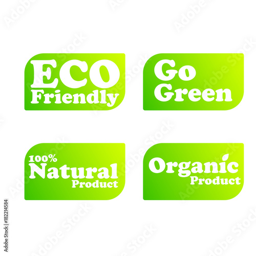 Set of eco friendly and organic labels