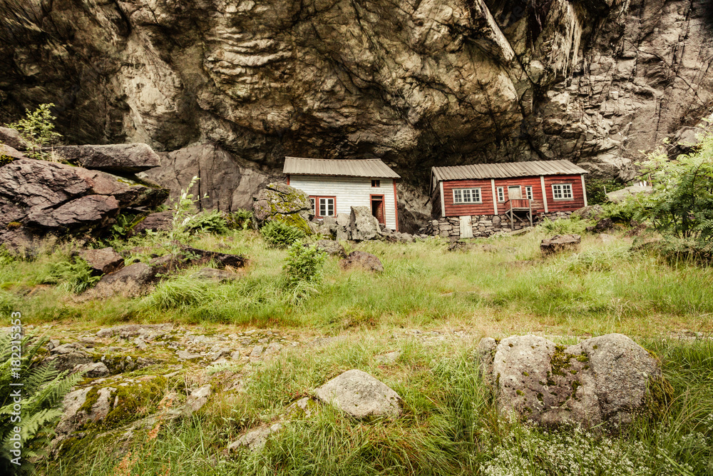 The Helleren houses in Jossingfjord, Norway The Helleren houses in Jossingfjord, Norway