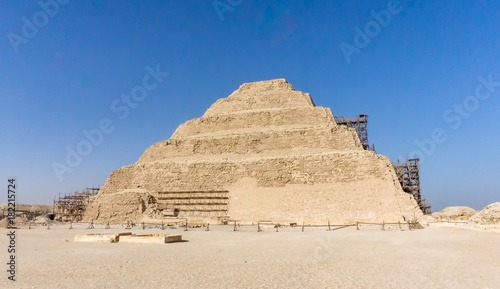 Saqqara, step pyramid of Djoser in Saqqara, an archeological remain in the Saqqara necropolis, Egypt