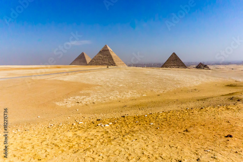 Landscape of the pyramids in Giza, Egypt
