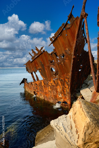 Wreck on Sout Stockton Breakwall, Newcastle Australia