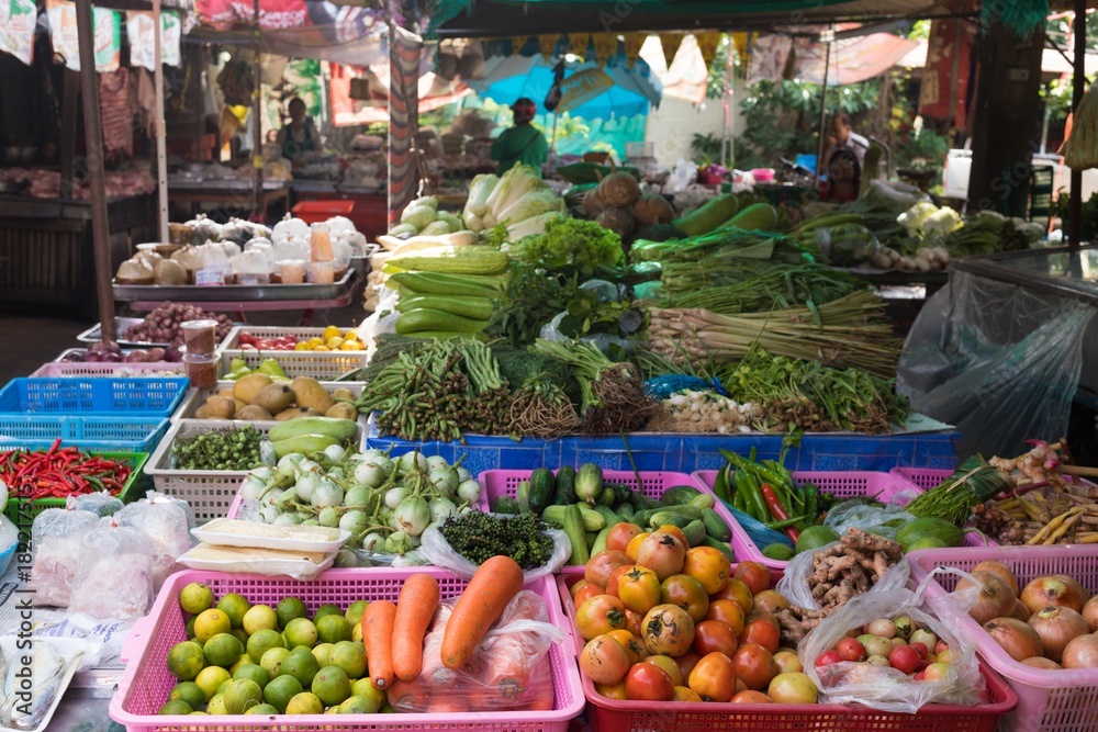 Vegetable stall in thai market