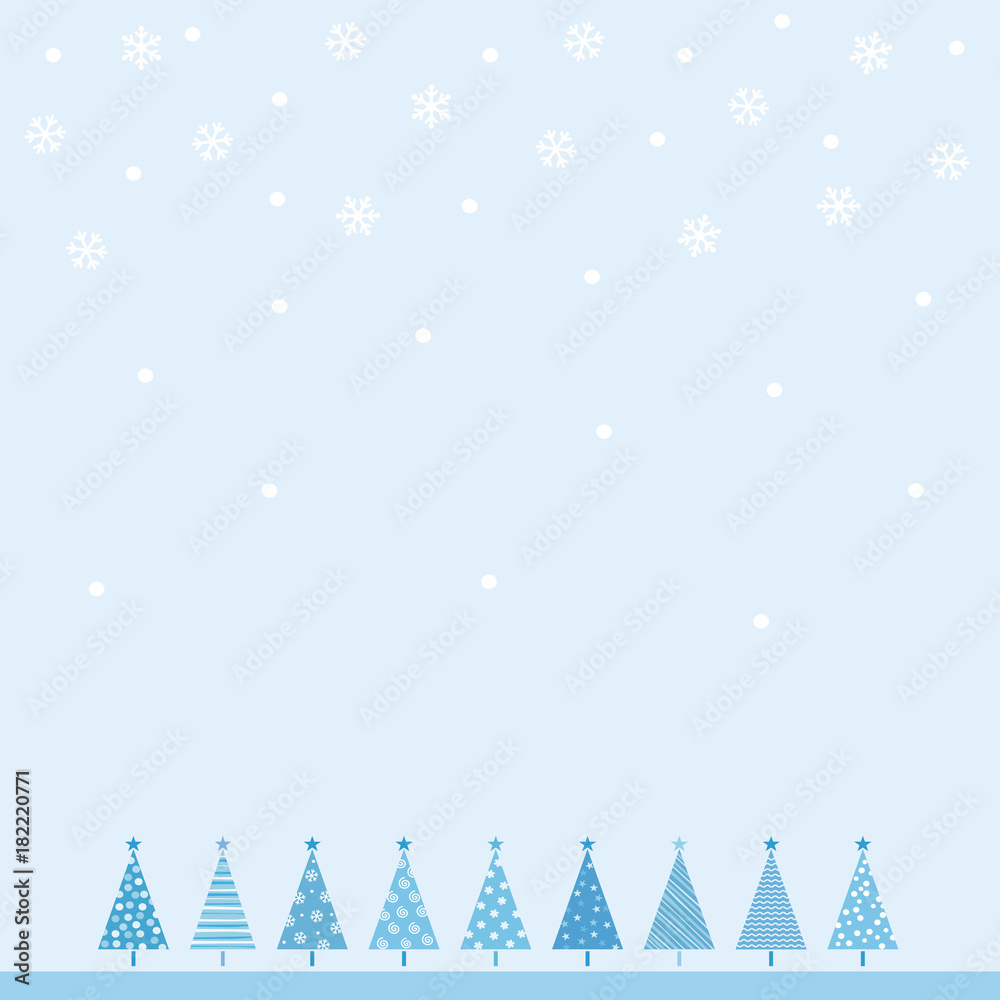 クリスマスツリーと雪の結晶の背景イラスト Stock Vector Adobe Stock