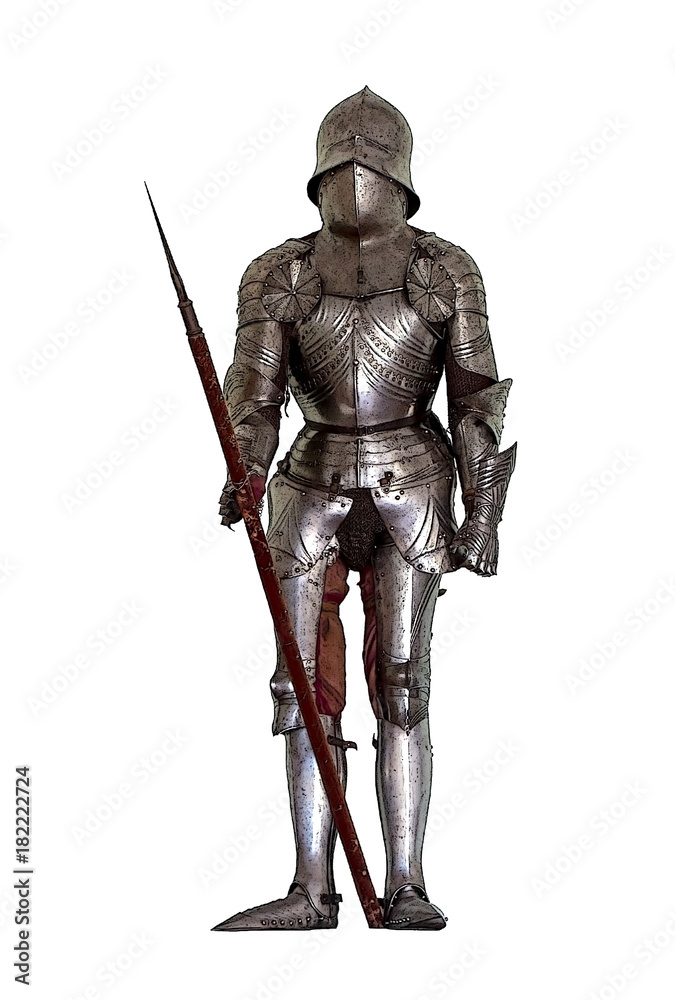 illustration of Medieval knight's armor isolated on white background illustration of Medieval knight's armor isolated on white background
