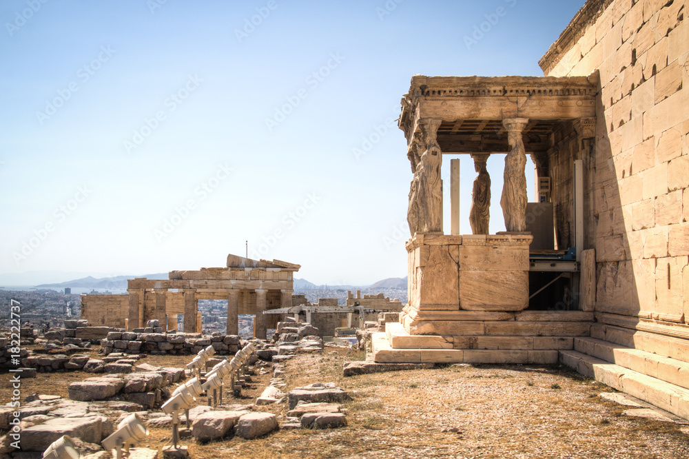 The Erechtheum or temple of Poseidon on the Acropolis in Athens, the capital of Greece
